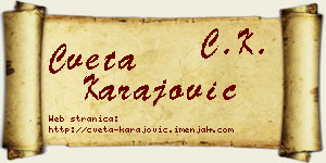 Cveta Karajović vizit kartica